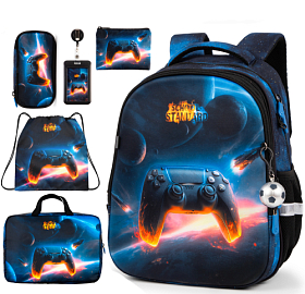 Шкільний ортопедичний рюкзак 6 в 1 для хлопчика School Standard 38х30х18 см з Джойстиком в 1 клас (SET 170-74)